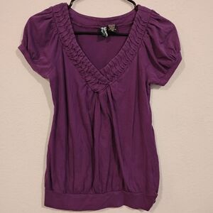 Weavers Vintage Y2K Purple V-Neck Top